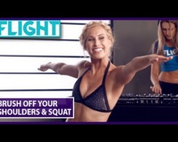 FLIGHT: Squat & Brush Your Shoulders Off Yoga Dance Workout- Sydney Benner